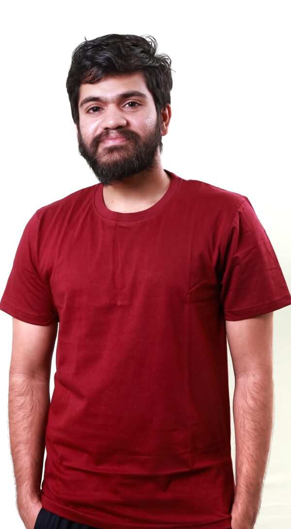 Maroon Plain T-Shirt - Image 3