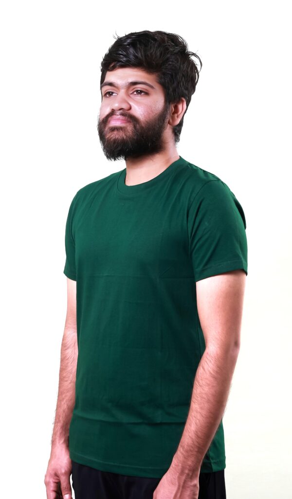 Bottle Green Plain T-Shirt