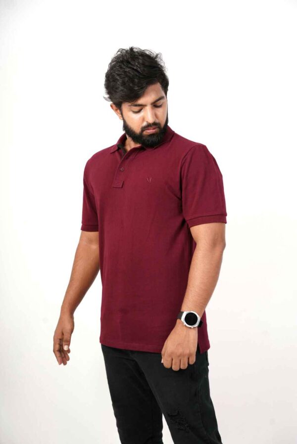 SOUTHERNHUB Polo Self Design T-Shirt - Brown