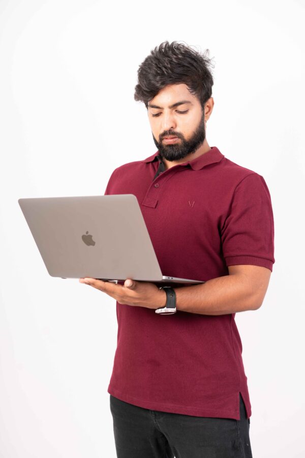 SOUTHERNHUB Polo Self Design T-Shirt - Brown - Image 5