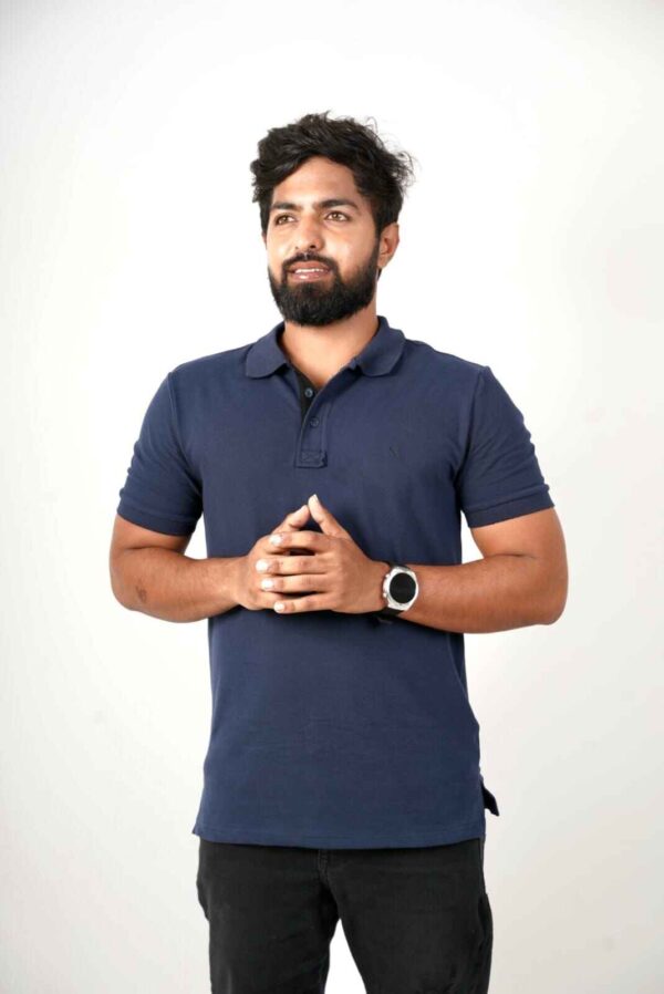 SOUTHERNHUB Polo Self Design T-Shirt - Royal Blue - Image 4