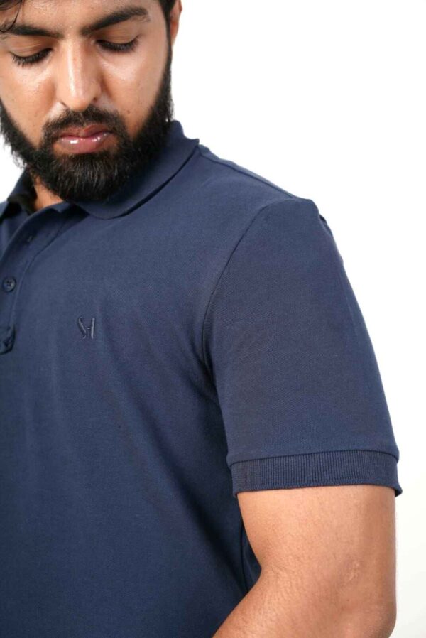 SOUTHERNHUB Polo Self Design T-Shirt - Royal Blue - Image 5