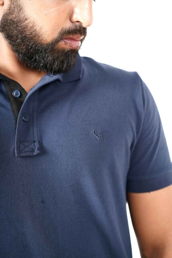 SOUTHERNHUB Polo Self Design T-Shirt - Royal Blue - Image 6