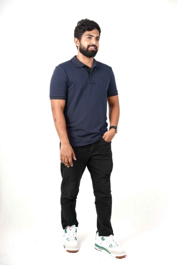 SOUTHERNHUB Polo Self Design T-Shirt - Royal Blue - Image 2