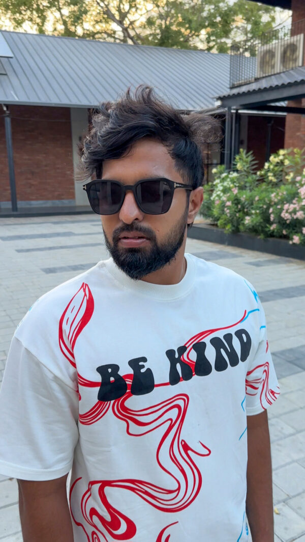 Oversized White 240 GSM Printed T-Shirt - White - Image 5